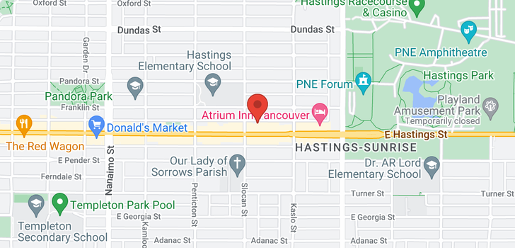 map of 103 2741 E HASTINGS STREET